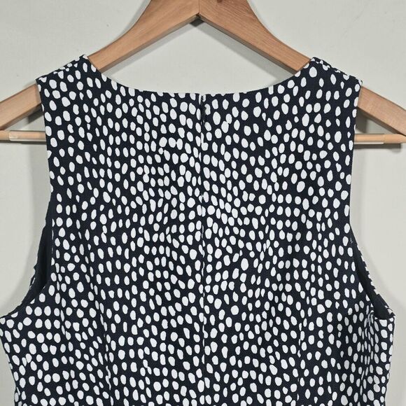 J Crew Factory Sheath Dress Basketweave Oncilla Print Women's Size 8 Navy Lined - Picture 5 of 13